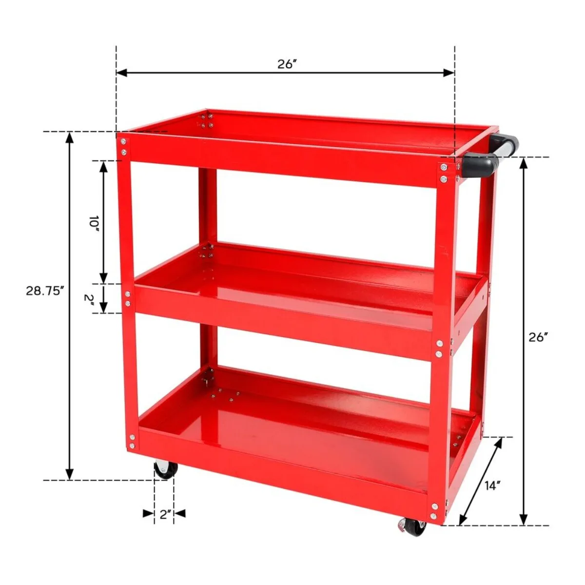 us-3-Tier Carrello portautensili meccanico Carrello portautensili con capacità di 330 libbre con serratura