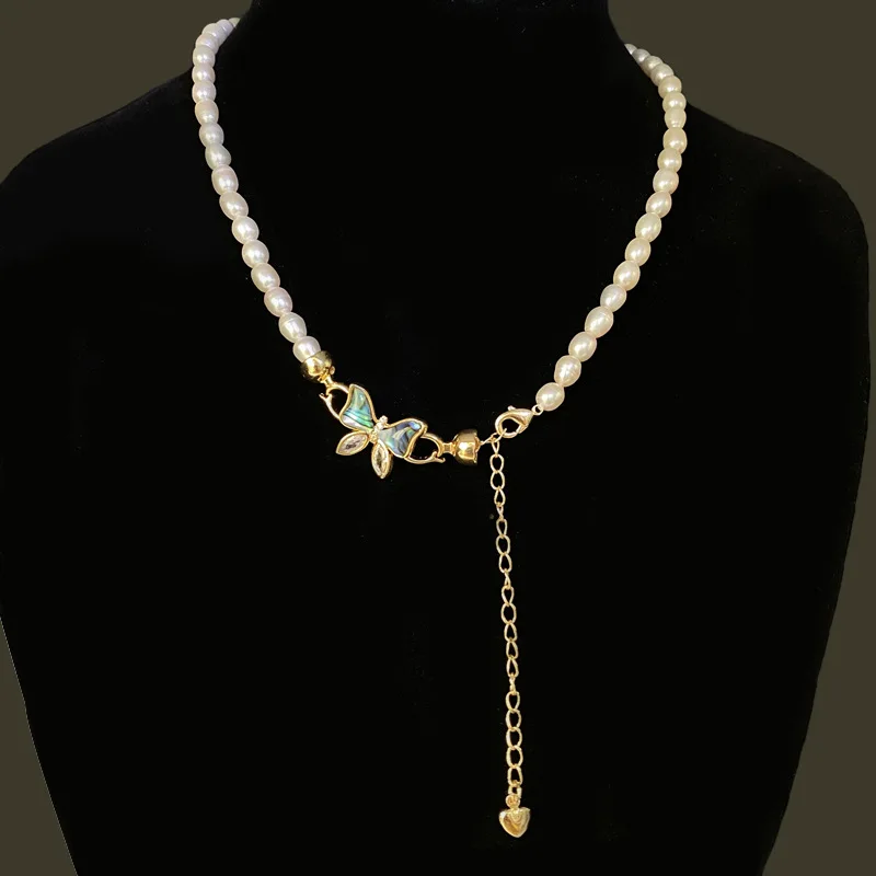 

Natural freshwater pearl design niche butterfly element celebrity temperament necklace sweater chain