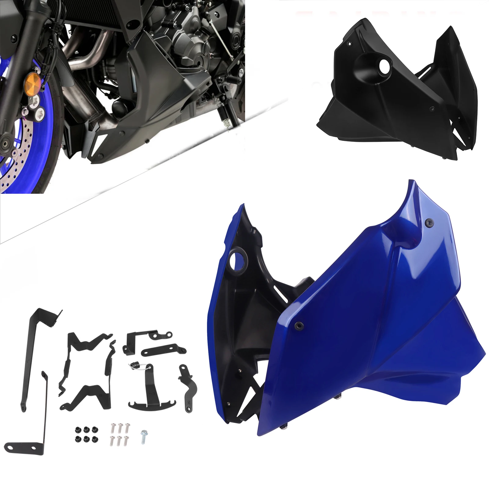 

For Yamaha MT-07 FZ-07 2020-2023 MT FZ 07 MT07 FZ07 Motorcycle Engine Spoiler Belly Pan Lower Fairing Protector Mounting Bracket