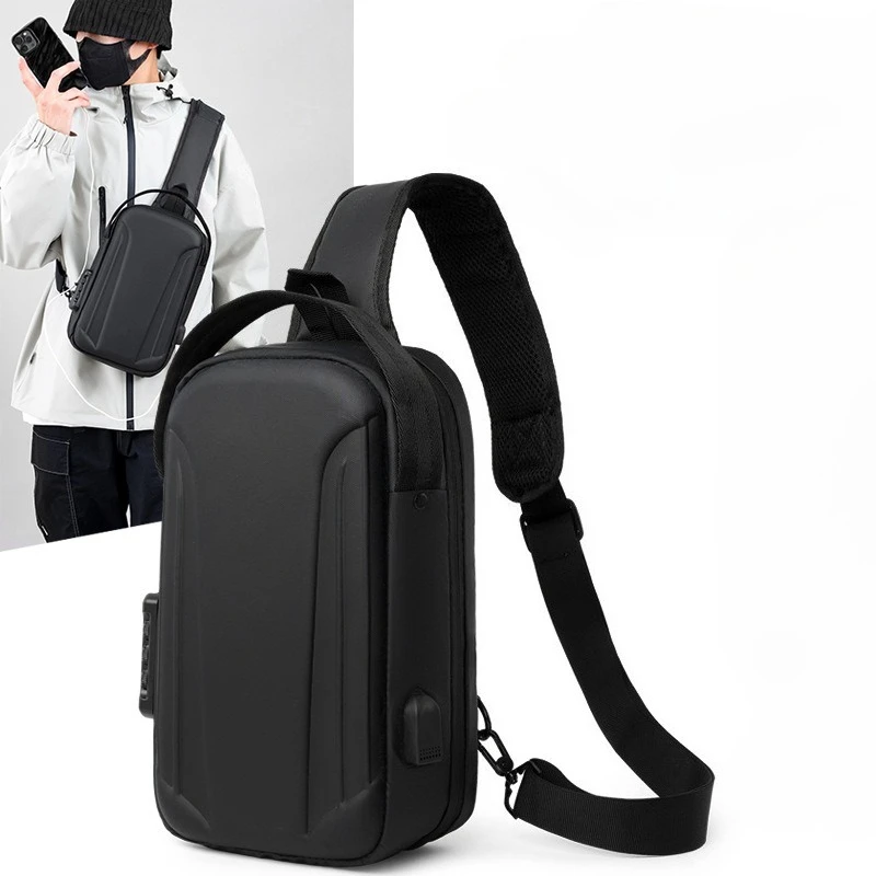 Waterproof Men's Large-capacity Backpack - New Single-shoulder Bag with Anti-theft Password Lock - Commuter Crossbody Bag