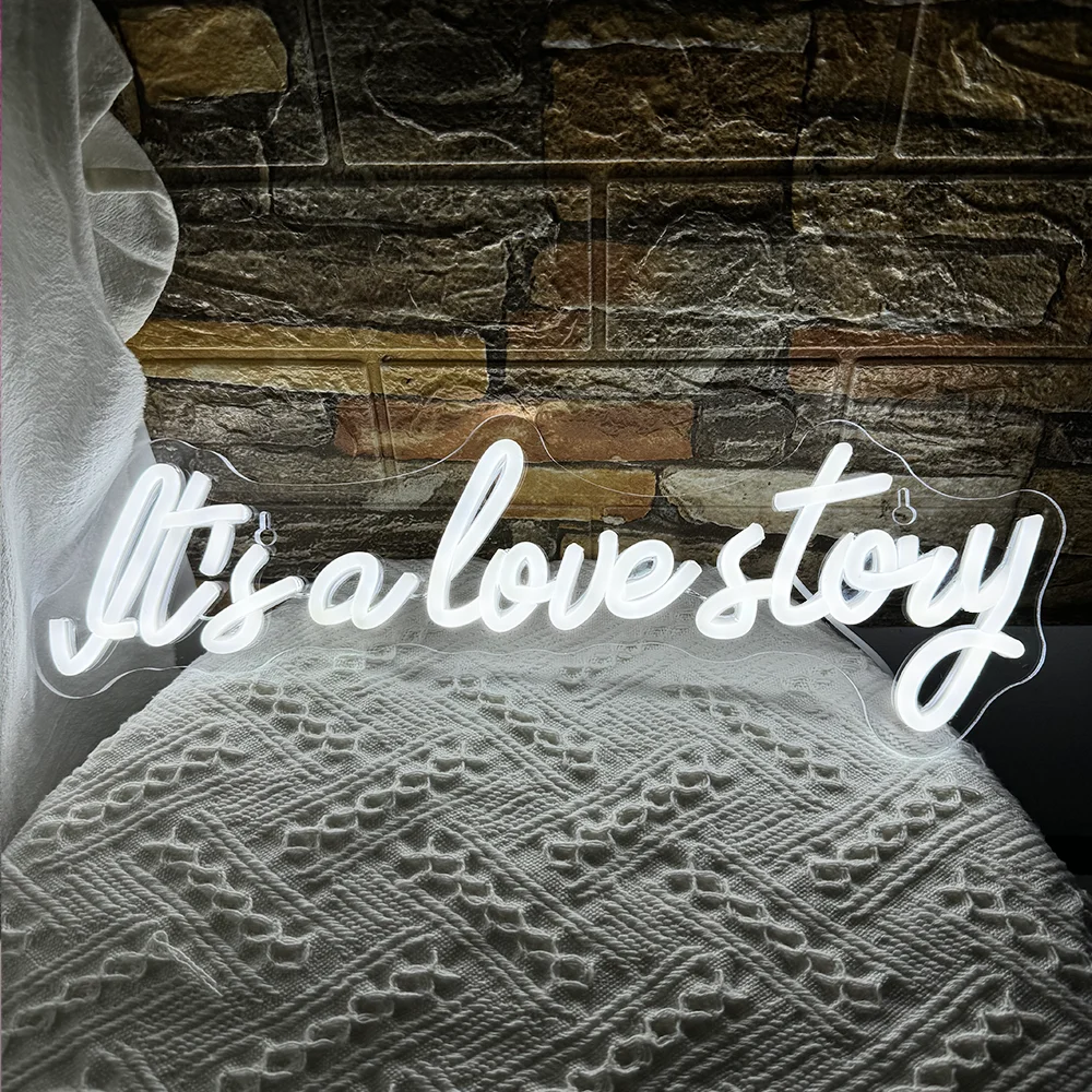 

It's a love story LED Neon Signs for Wedding Wall Decor Hotle Engagement Decoration Birthday Party Valentines Day Gift Neon