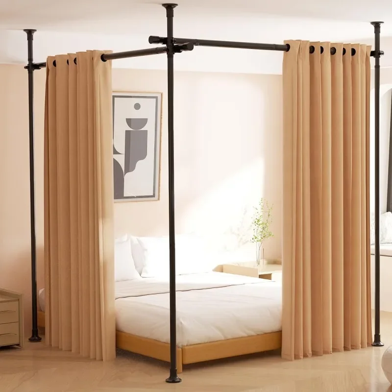 

Room Divider, No Drilling Curtain Rod for Room Separation, 4-10ft (H) 28-114inch(W) Adjustable Heavy Duty Floor