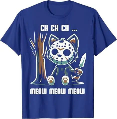 Ch Ch Ch Meow Meow Meow - Camiseta de terror de película de gato Disfraz de Halloween Regalo novedoso Lindo gatito Y2k Diseño Gatito Traje gráfico