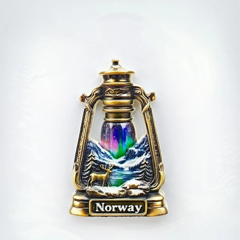 Norway Aurora Fridge Magnet - Magical 3D Oil Lamp Souvenir Unique Arctic Gift for Travel & Cozy Home Decor