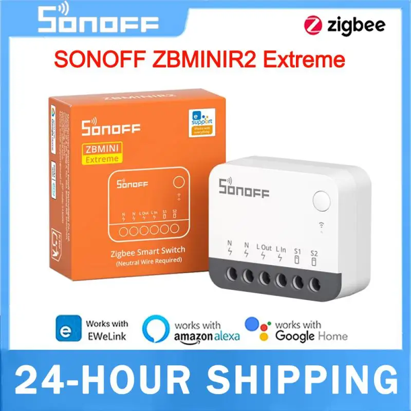 1-6PCS SONOFF ZBMINIR2 Extreme Zigbee3.0 Smart Switch Smaller Size 2 Way Control Safe Timer Requird Neutral Wire Via Alexa Echo