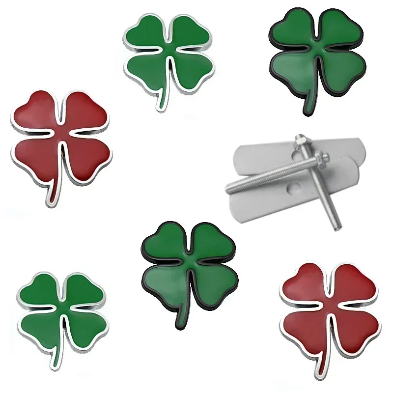 for Alfa Romeo Giulia 159 147 156 4C Stelvio Giulietta Mito Alloy Car Styling Front Grille Four-leaf Clover Emblem Decoration