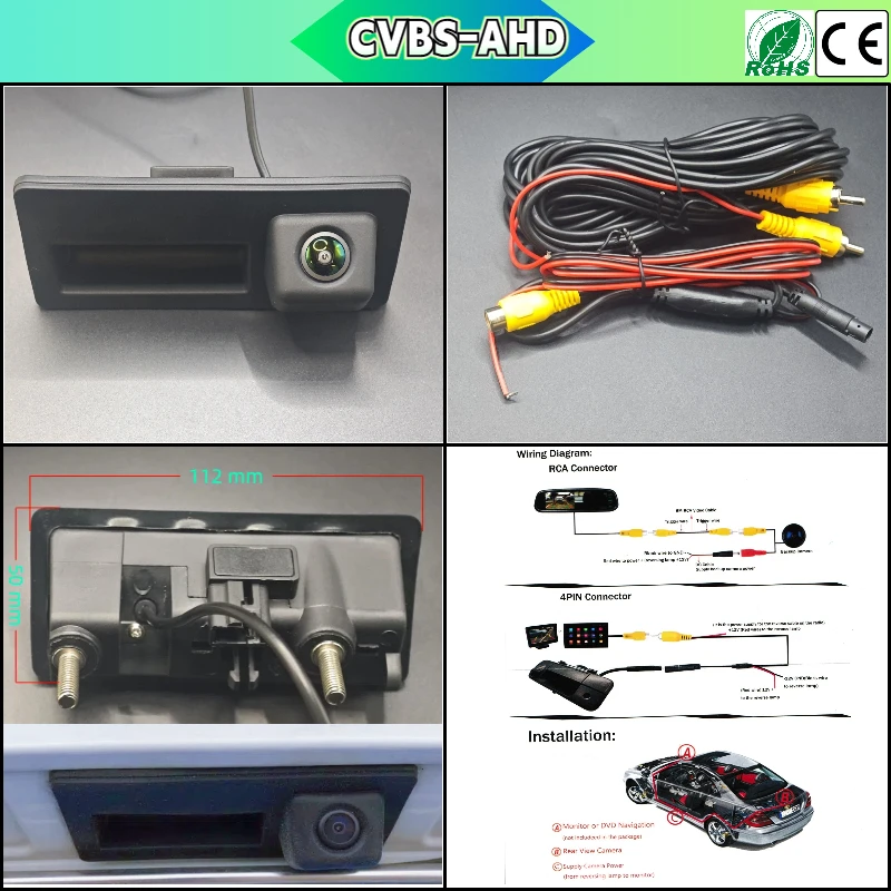 كاميرا مقبض صندوق السيارة لسيارة Volkswagen Tiguan I 5N 2007 2008 2009 2010 2011 2012 2013 ~ 2017 CCD كاميرا احتياطية للرؤية الخلفية #5