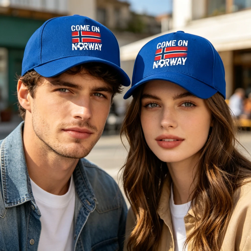 Norway Football Fan Gift Cap Come on Norway Patriotic Baseball Hat Gender-Neutral Sports Sun Cap for Men & Women Casual Hat