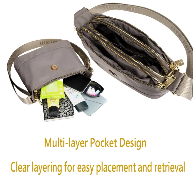 New Nylon Crossbody Bag for Women | Lightweight & Casual Shoulder Bag | Oxford Fabric | Water-Resistant with Multiple Pockets