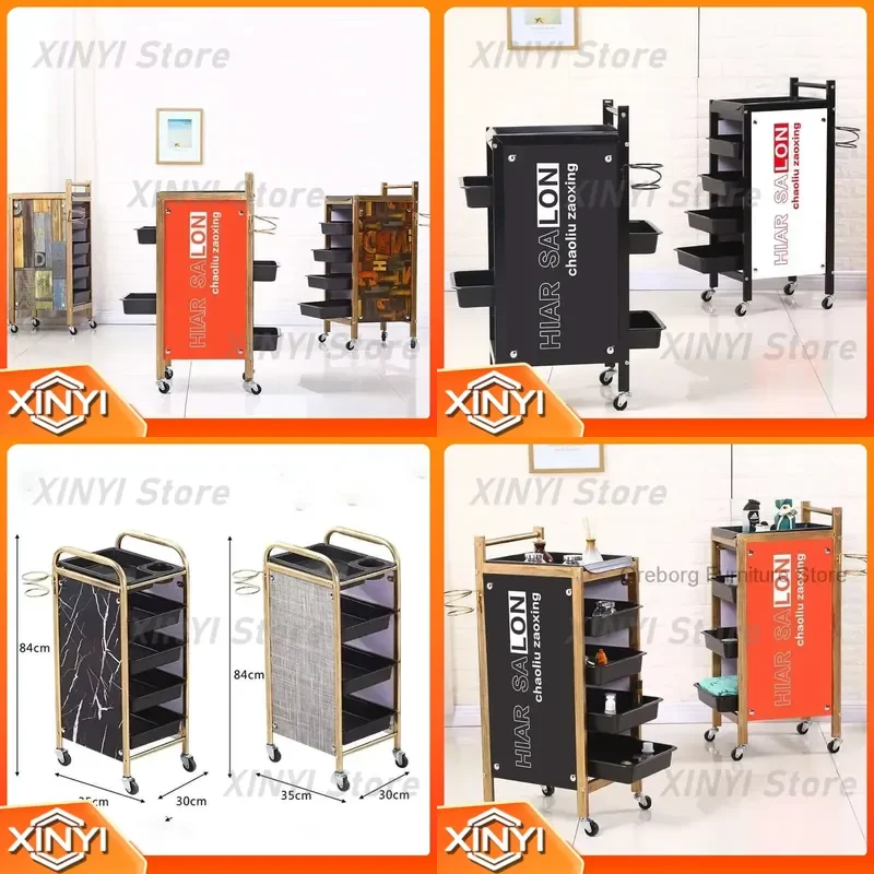 Retro Auxiliary Cart Drawers Trolley for Aesthetics Trolleys Wheels Cosmetic Salon Professional Utility Muebles Belleza Table