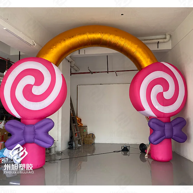 Inflatable stick candy arch, Christmas arch air mold, with blower, outdoor Christmas event street decoration