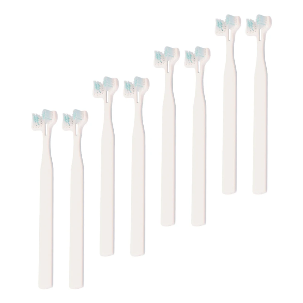 

8 Pcs Pet Toothbrush Small Size Supple Bristles for Dog Teeth Cleaning Oral Care Tool with Long Anti Slip Handle
