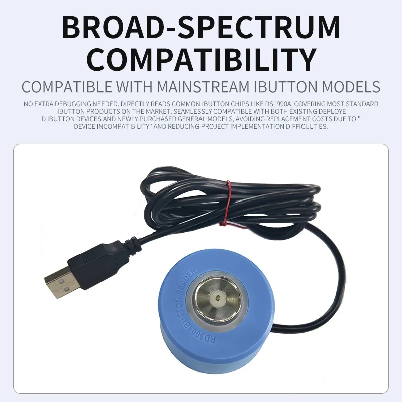 قارئ iButton لسطح المكتب ثنائي الواجهة (USB/Serial) - متوافق مع التحكم في الوصول