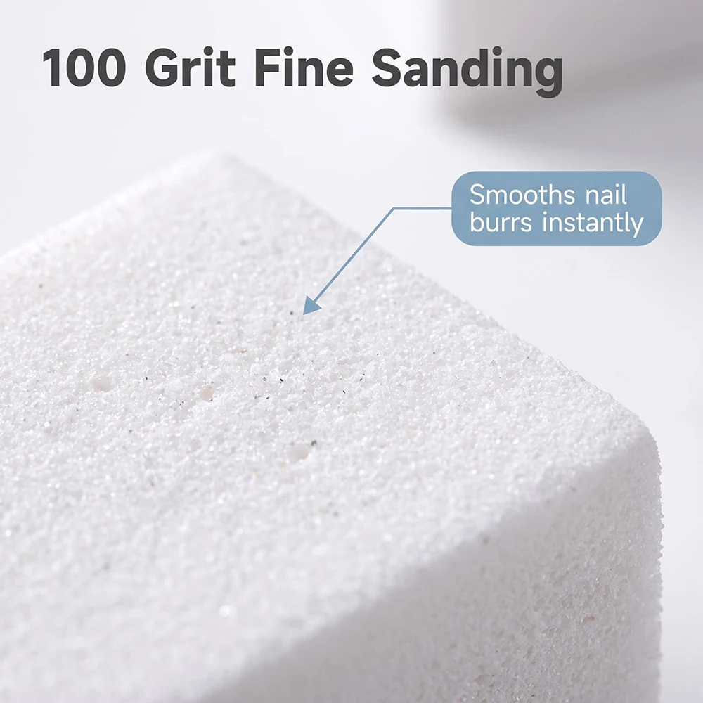 30Pcs White Nail Sponge Files Block 100 Grit Nails Supplies Pedicure Manicure Tools Mini File Buffing Nail Kit Professional Set