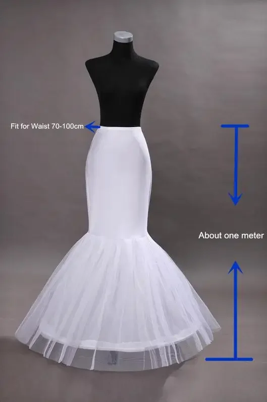 Customized Wholesale Mermaid Petticoat 1 Hoop Bone Elastic Wedding Dress Crinoline 2020Bridal Petticoat Cheap