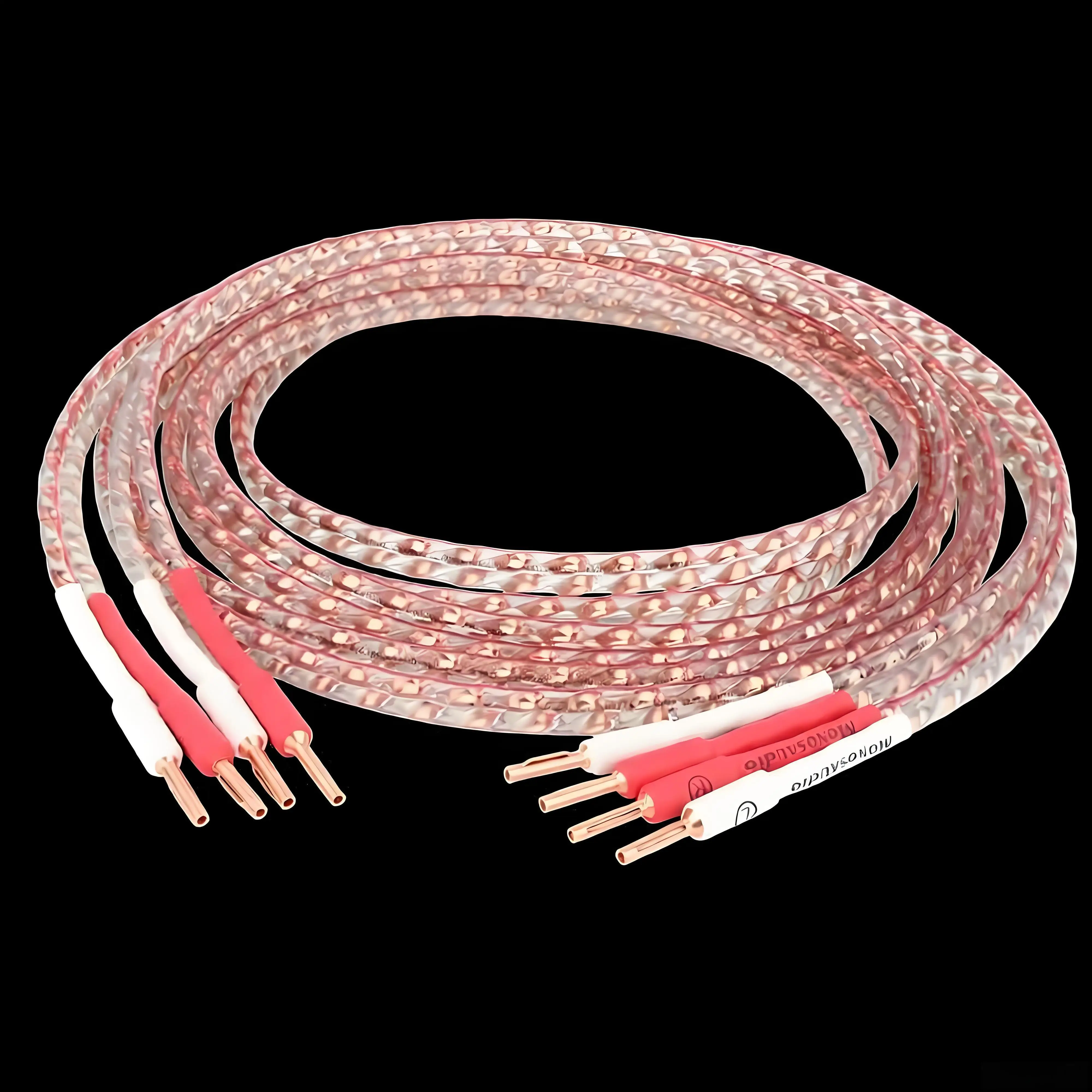 Flat Speaker Audiophile Cable HIFI Loudspeaker Cable With Pure Copper Plug for Home Theater Power Amplifier
