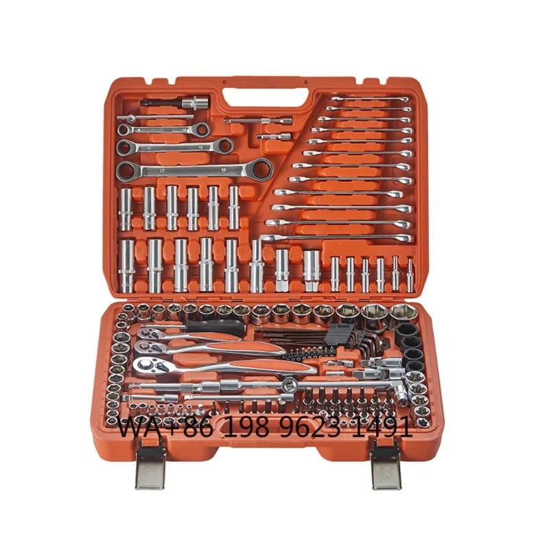 Mechanic Socket Tool Kit 1/4 3/8 1/2 Inch Ratchet Wrench with Blow Case for Automotive Repair