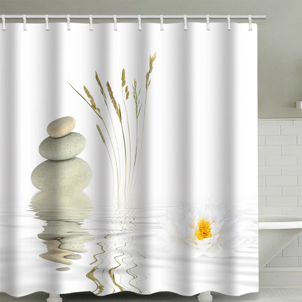 Bathroom Shower Curtain Hanging Decorative Bath Drape Bathing Showering