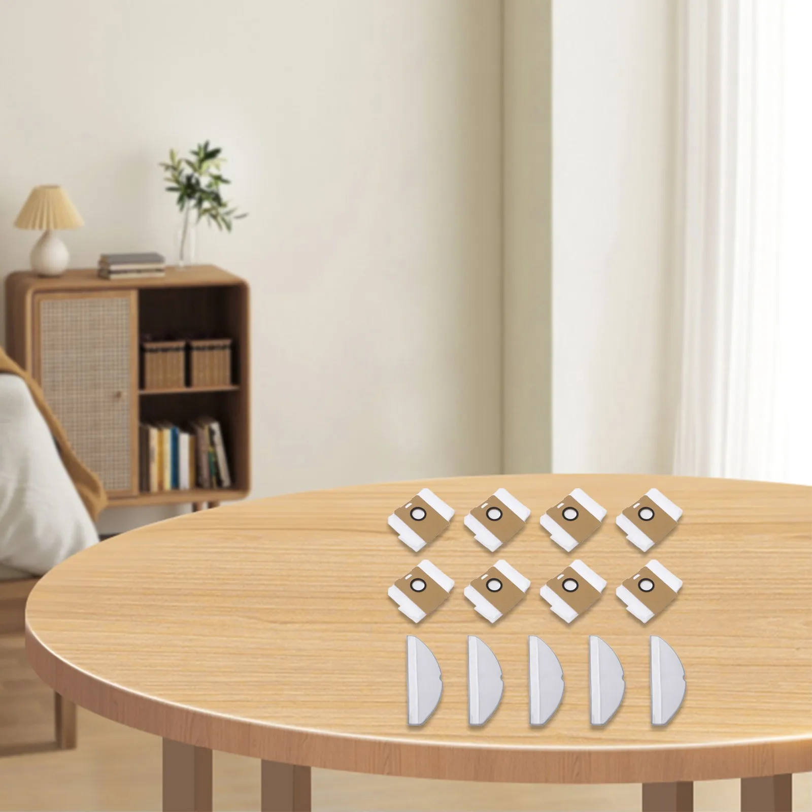 For Lydsto Edge Robot Vacuum Cleaner Accessory Pack Features a Set of 5 High Performance Mop Pads with 8 Dust Bags