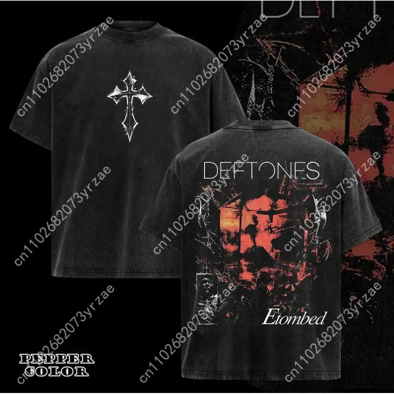 

Deftones Entombed Heavy Metal Ретро футболка для мужчин и женщин Высококачественная хлопковая модная футболка с короткими рукавами Мягкие дышащие топы