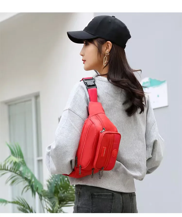 

Men and women cycling running close Oxford cloth wear-resistant waist bag mountaineering chest bag