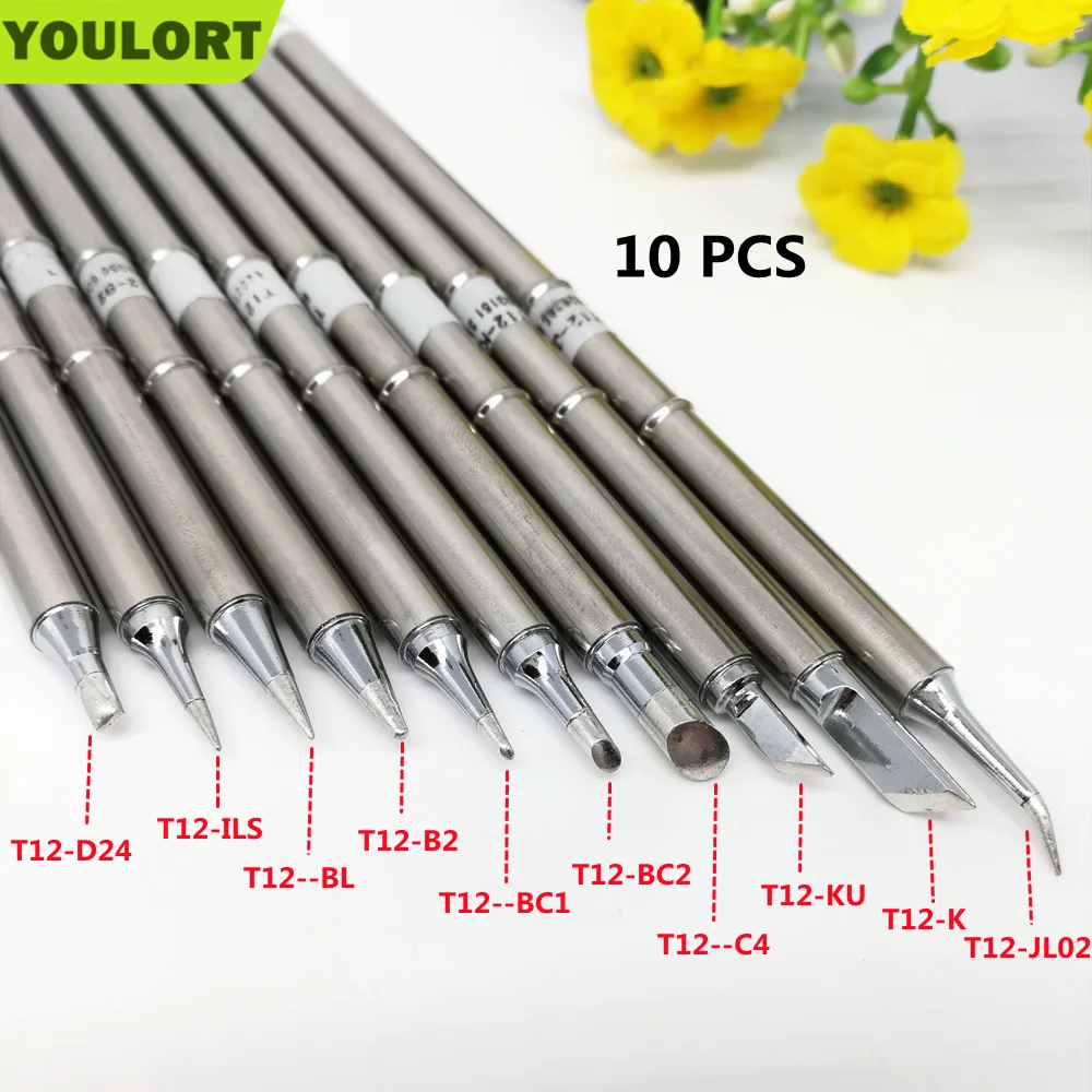 10Pcs/ T12-D24 ILS BL B2 BC1 BC2 C4 KU K JL02  Solder Iron Tips T12 Series Iron Tip For FX951 STC AND STM32 OLED Soldering