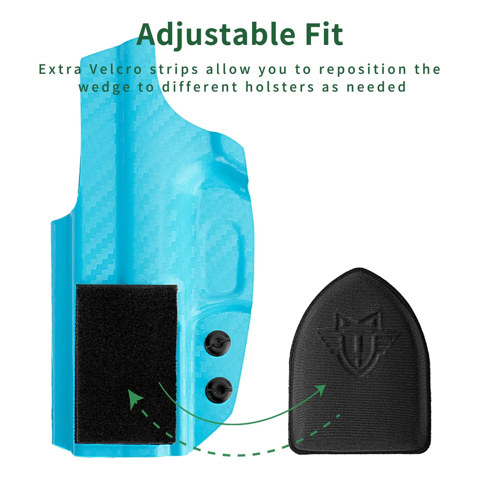 Concealed Carry Holster Wedge Set 1pc Memory Foam Pad Adjustable Grip Reduction Anti Printing Design Comfort Ease Easy Install