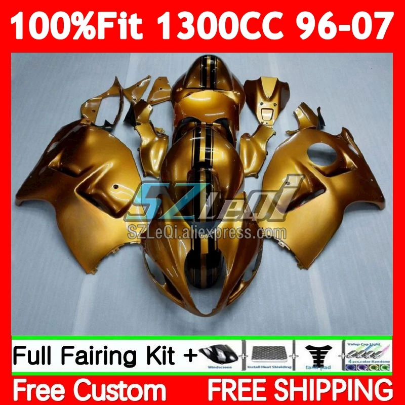 Injection For SUZUKI Hayabusa GSXR 1300 CC GSXR-1300 86No.5 GSXR1300 96 Gloss golden 97 98 99 00 01 02 03 04 05 06 07 Fairings