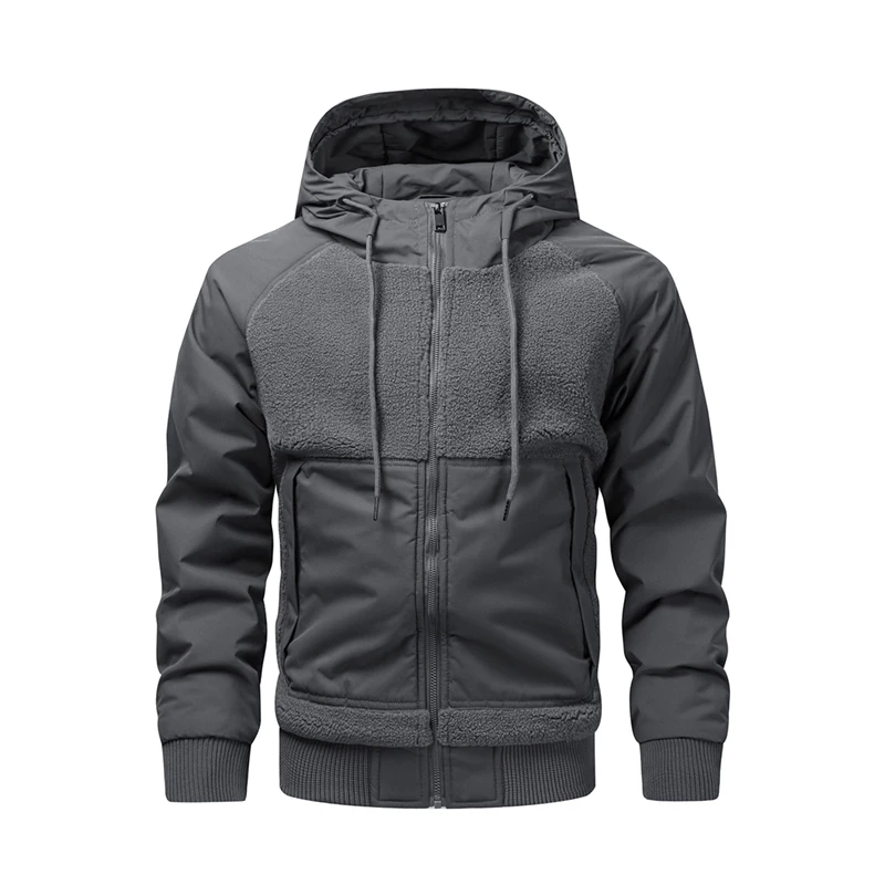 

Повседневная, модная, свободная, мужская, модная, мужская, для путешествий, бизнеса, ветрозащитная и теплая хлопковая куртка из овечьей кожи