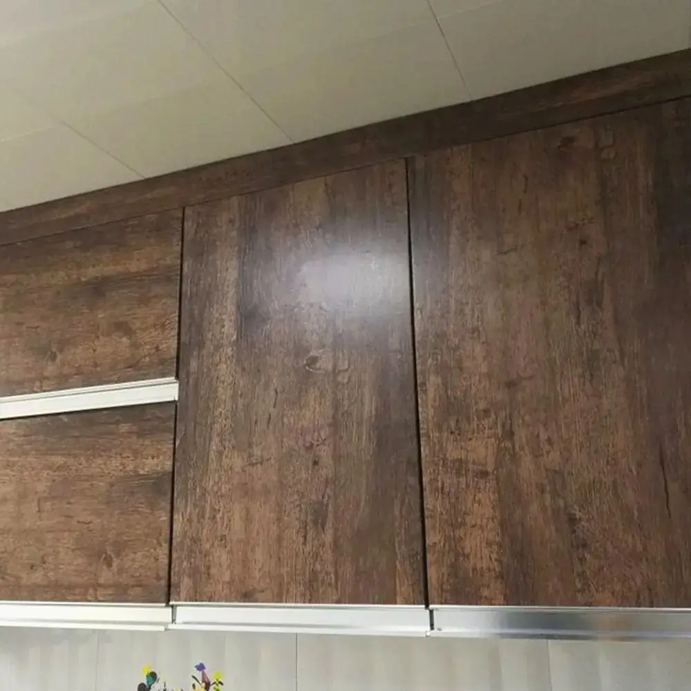 Práctico papel tapiz autoadhesivo de grano de madera, práctico palo marrón, papel renovado, pegatinas de grano de madera de alta calidad