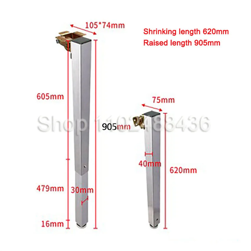 

1 шт., 905 мм, телескопическая ножка стола для кемпера, складная регулируемая высота для каравана, кемпера, дома на колесах, складной стол, аксессуары для крепления