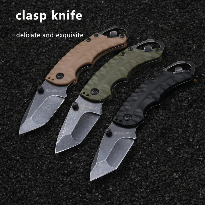 KS 8750 Shuffle II Tanto Knives 8Cr13Mov Mini Pocket Folding Knife Army Combat Camping Survival EDC Cutting Multi Tool