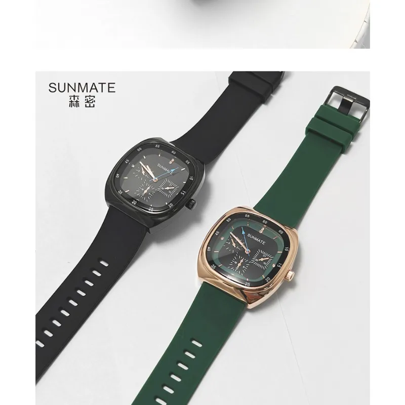 

Hot-selling Women's Watch, SUNMATE Brand, Square Dial, Silicone Strap,elegant Quartz Casual Student Watch,comes with A Watch Box