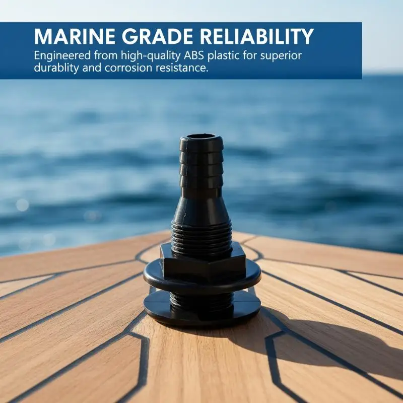

Boat ABS Plastic Thru Hull Fitting 1 12 inch Drain Outlet High Durability Connector for Marine Engine Cooling SystemsHotsale