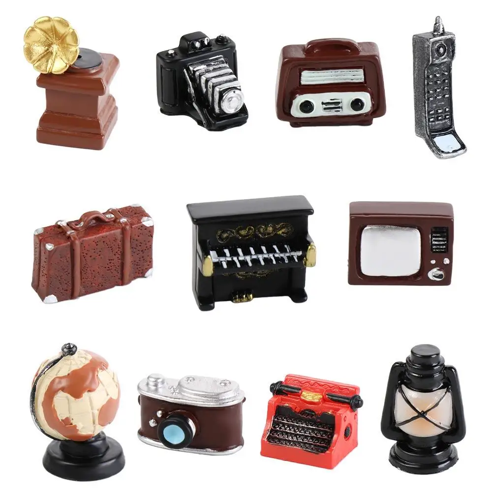 Dekoration Retro Nostalgische Figur Mini Puppenhäuser Figur Kamera Miniaturen Modell Harz Kreativ