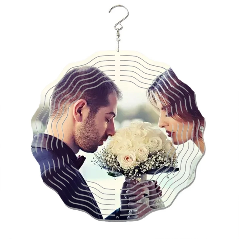 Couple Style Wind Power White Coated Aluminum Plate Double-Sided Printing Heat Transfer Sublimation Wind Chime image 4