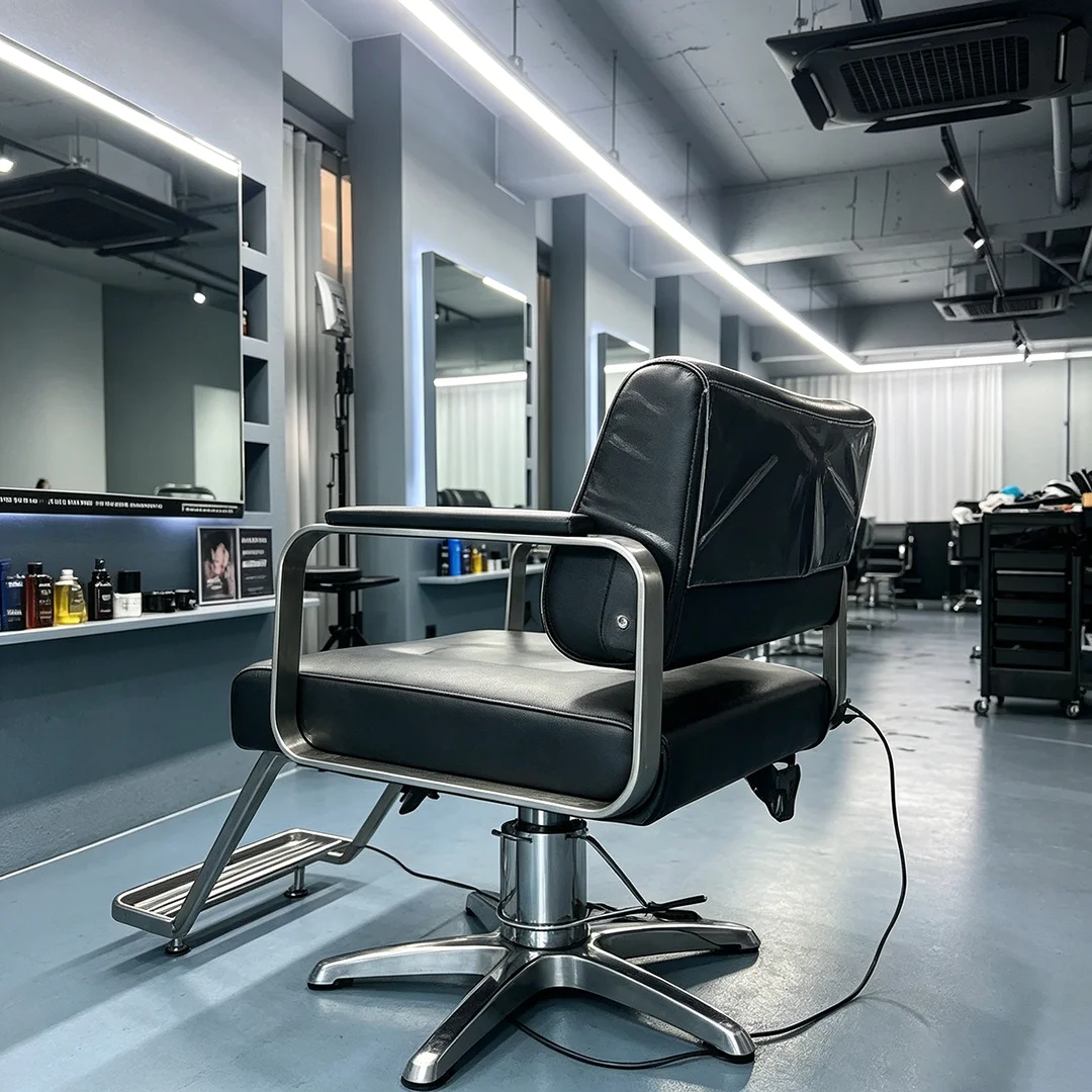 Customized Integrated Hair Cutting Station With LED Lighting For Internet-Famous Salons Hair Mirror Table And Chair