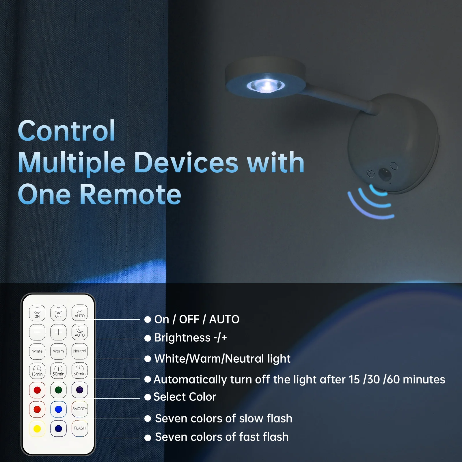 Obrázek 6: RGB hnutí senzor zeď lehký dobíjecí magnetický LED zeď lampa 16 barvivo stmívatelné s daleký pro schodiště ložnice předsíň