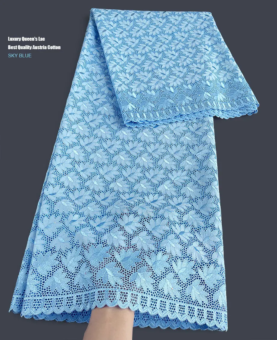 

Premier Austria Cotton Lace Original Swiss Lace African Embroidered Inspired Fabric Men Women Textured Celebrants Cloth 4 yards