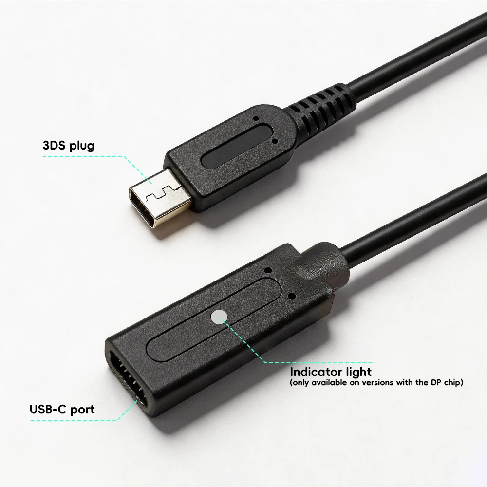 DATA FROG Typ-C-Buchse auf 3DS-Ladekabel Unterstützt Dual-Typ-C-PD-Kabel Stromkabel für DSi 2DS New 3DS XL LL Game C – Detail 7