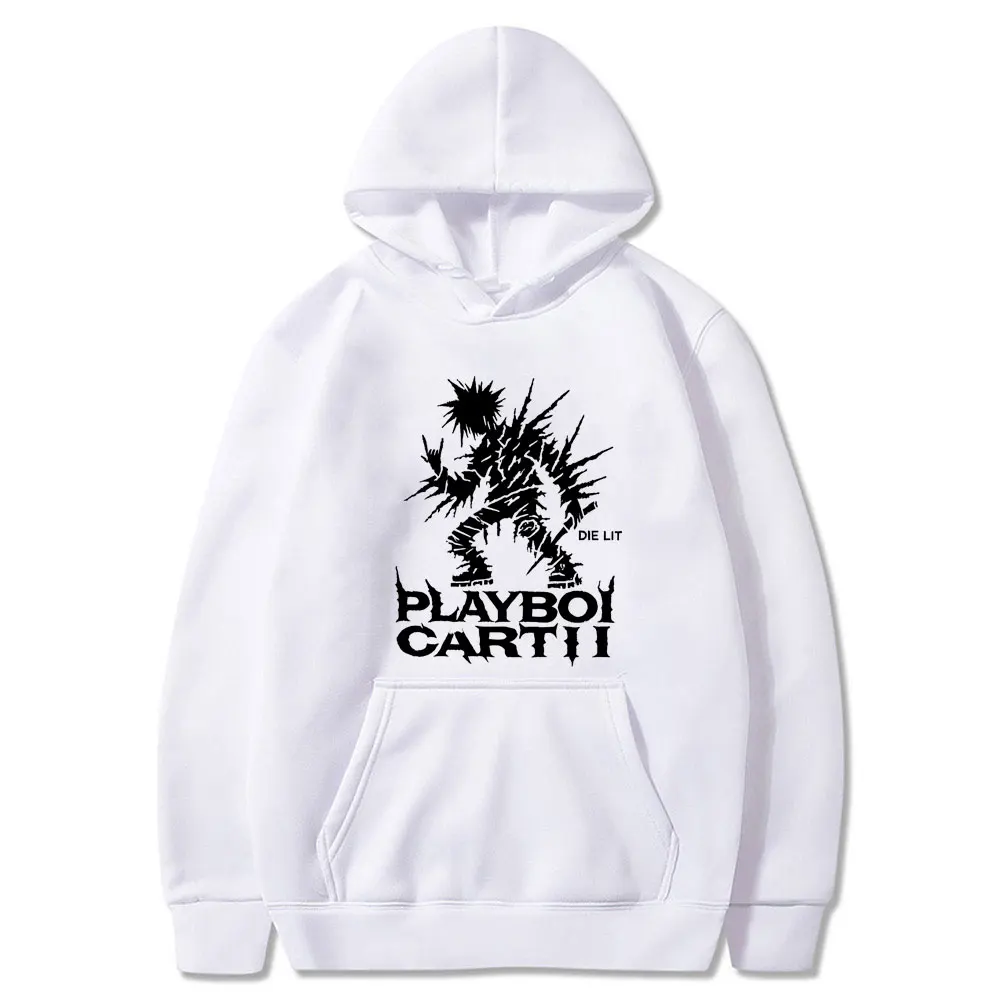New Hot Sale Hip Hop Rapper Playboi Carti Die Lit Print Hoodie Male Fashion Oversized Pullover Men Casual Fleece Cotton Hoodies #5