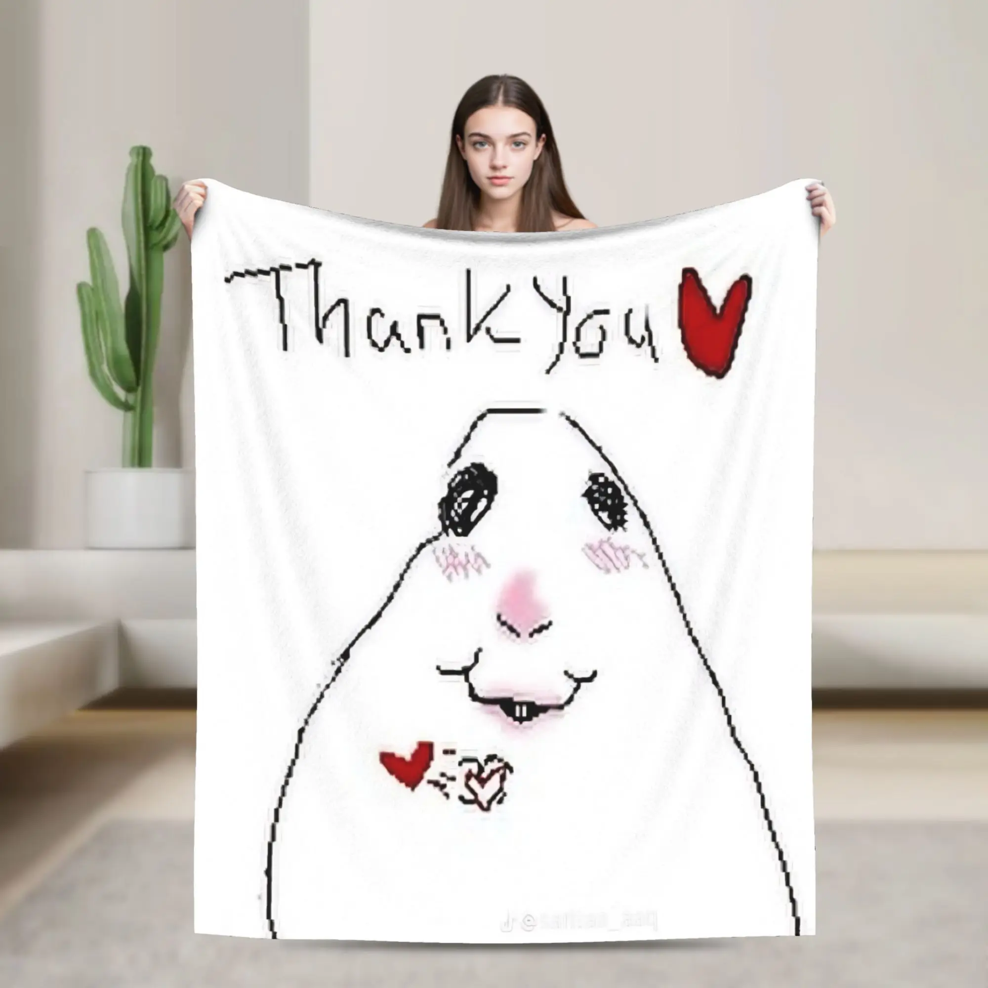Relax Hamster Caveman Blanket Accessories Sofa Decorative  Throw Blankets Lightweight Fleece for Bedroom