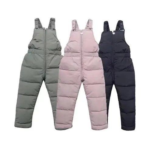 겨울 어린이 따뜻한 작업복 바지 가을 소녀 소년 두꺼운 면화 바지 고품질 어린이 Windproof Snow Jumpsuit 1-5Y