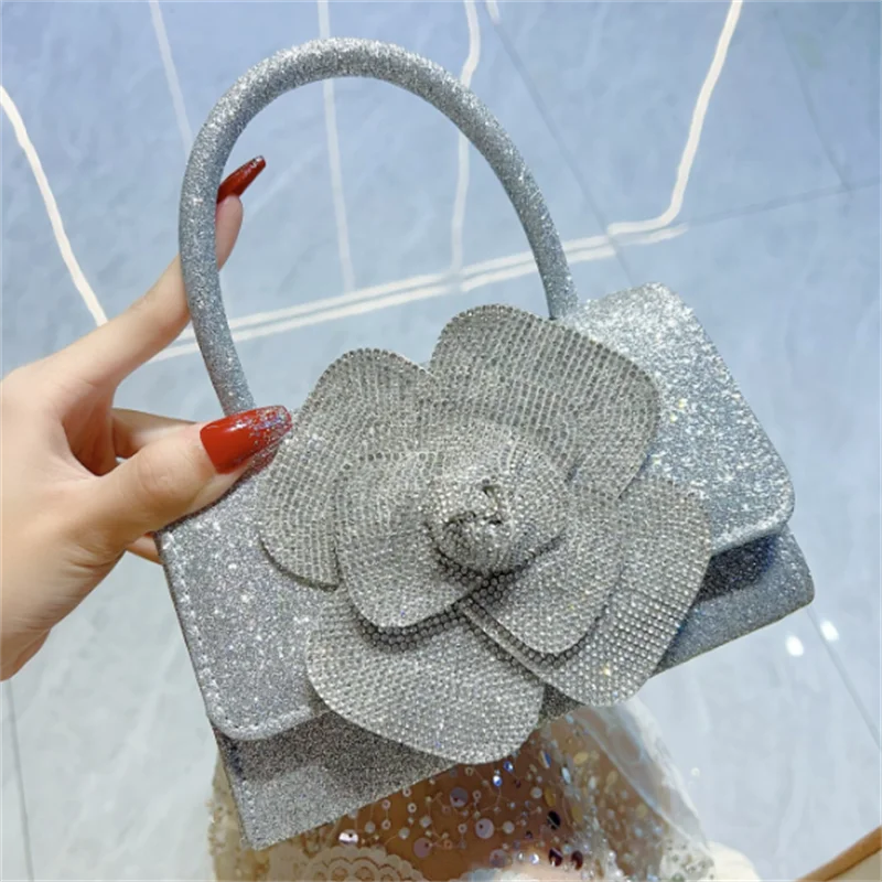 

2025 New Diamond Flower Evening Bags Luxury Banquet Clutch Wallets Party Dinner Purse Clutch Bags 5 Colors Drop Shipping