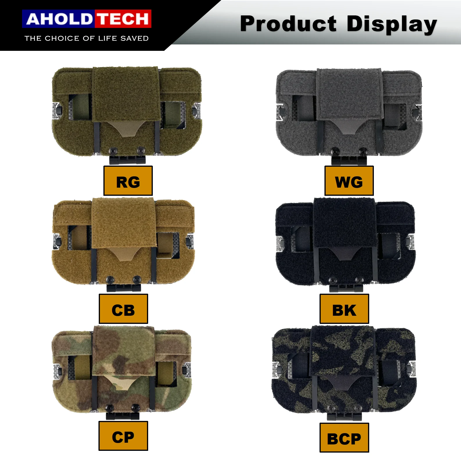 Aholdtech Tactical Lightweight Universal Molle Mobile Navigation Plate Chest Hanging Mobile Holder Folding Phone Bag