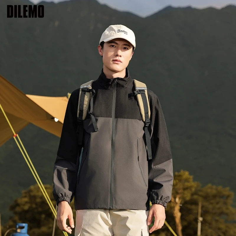 

Мужская уличная куртка премиум-класса с нанофибры, ветровка с воротником-стойкой, повседневные ветрозащитные пальто, весенне-осенняя верхняя одежда с твердым корпусом