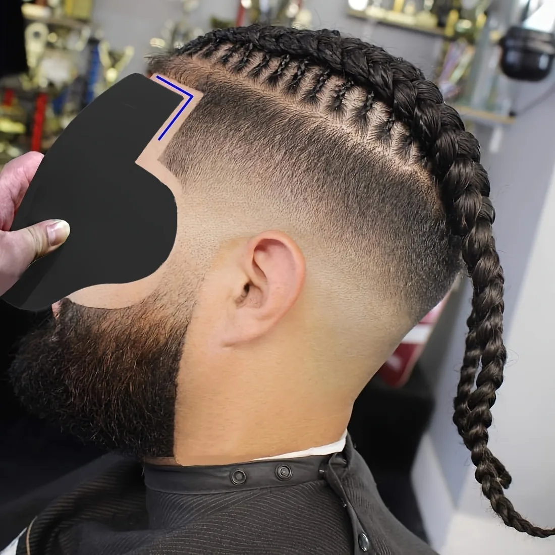 Reusable Color Enhancement Barber Card Easy to Clean with Measurement Indicators Beard Line Up Tool Black Hairline Maker