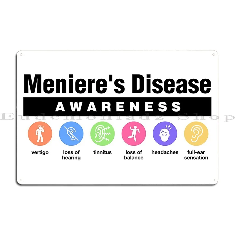 Meniere S Disease Disability Awareness Symptoms Ssfootball Metal Signs Garage Club Party Garage Customize Tin Sign Poster