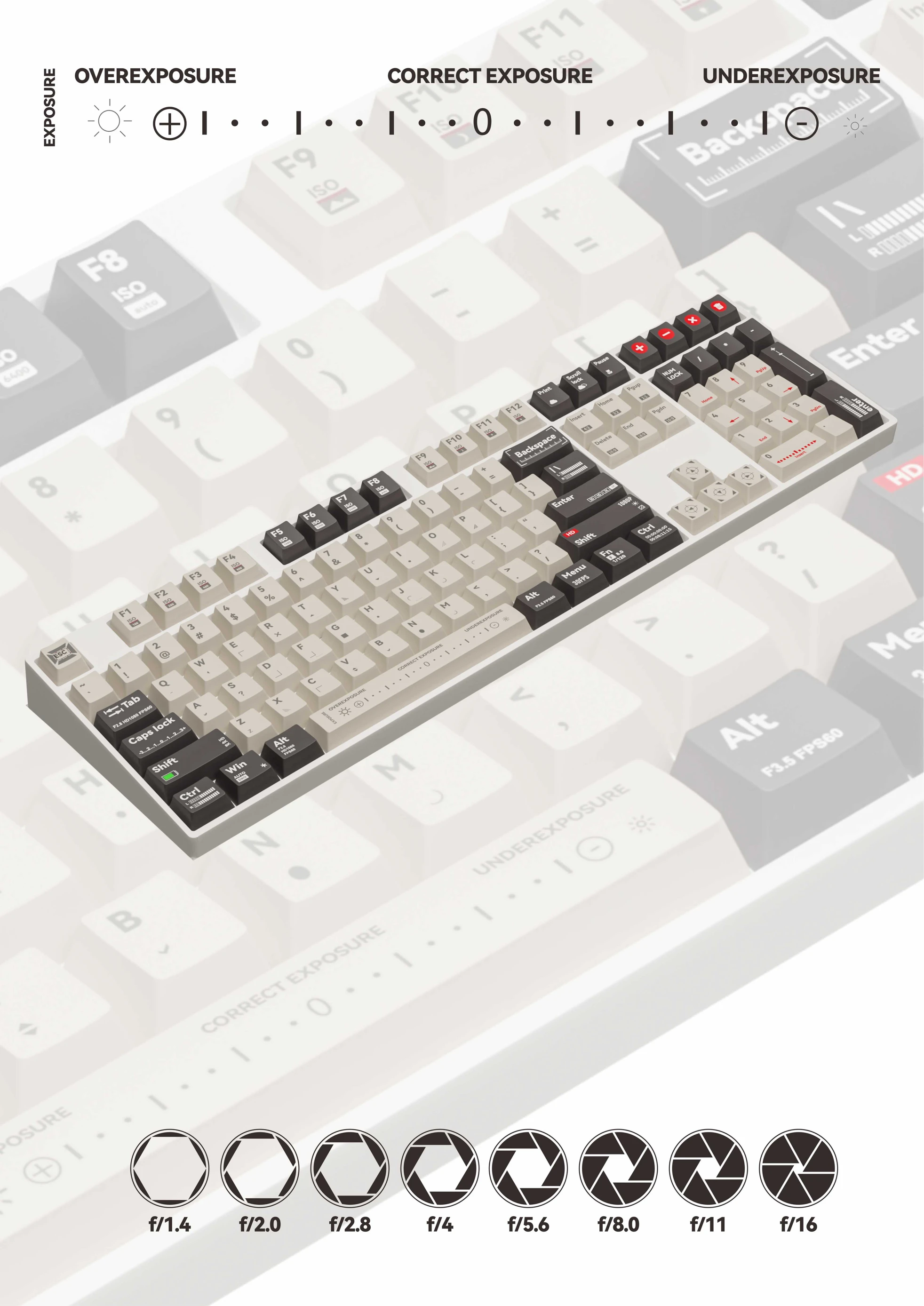 Imagem -04 - Câmera Parâmetro Tema Keycaps Chaves Cereja Pbt l Forma Digite a Chave 2.25u 2u 7u Barra de Espaço Layout Alice 144 Chaves