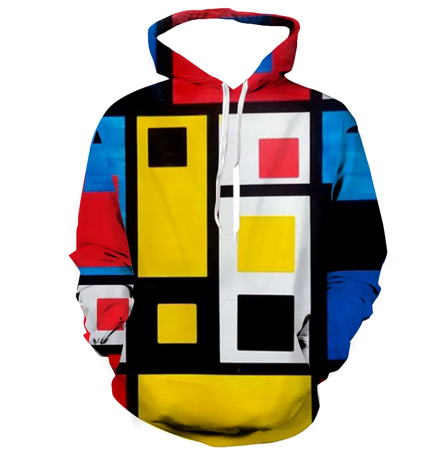 

3D Print Geometric Pattern Hoodies For Men Fashion Color Block Garphic Long Sleeve Hooded Clothes Oversize Casual Sweatshirt Top